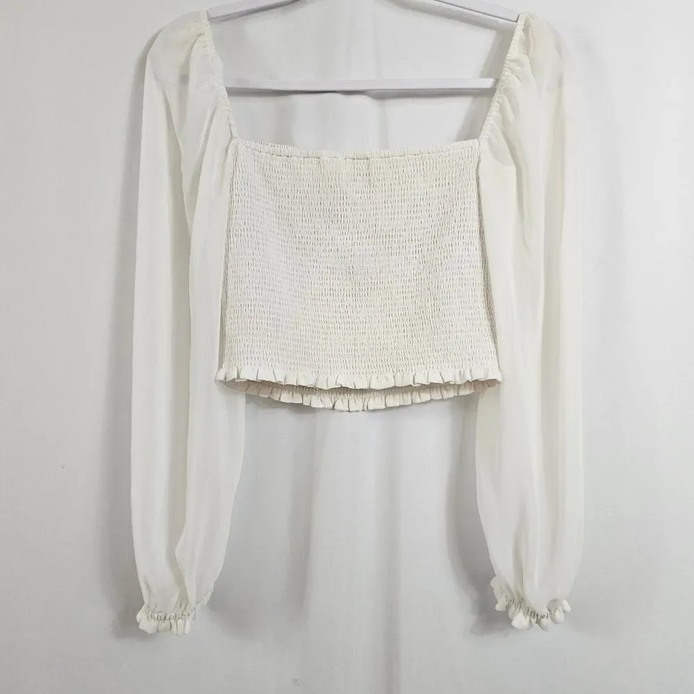 Aritzia Wilfred Tempest Blouse in White - Size M